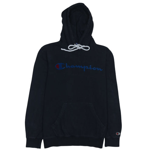 Champion Mens Black Small Pullover Hoodie Logo Sweatshirt