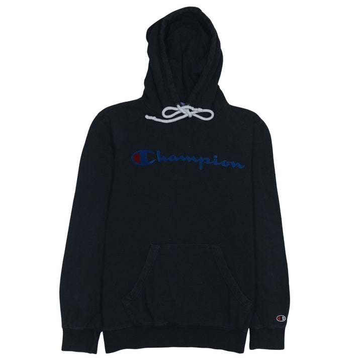 Champion Mens Black Small Pullover Hoodie Logo Sweatshirt