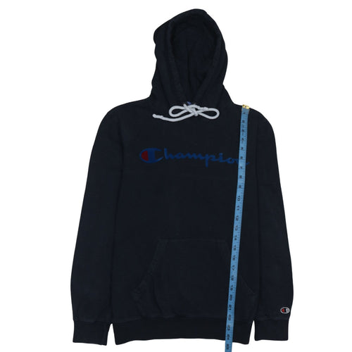 Champion Mens Black Small Pullover Hoodie Logo Sweatshirt