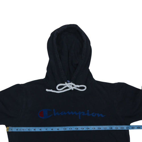 Champion Mens Black Small Pullover Hoodie Logo Sweatshirt