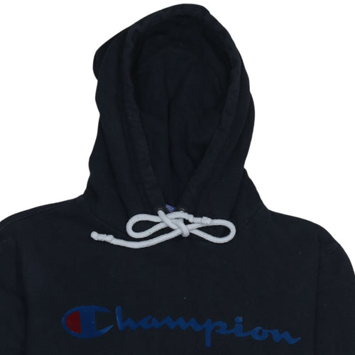 Champion Mens Black Small Pullover Hoodie Logo Sweatshirt