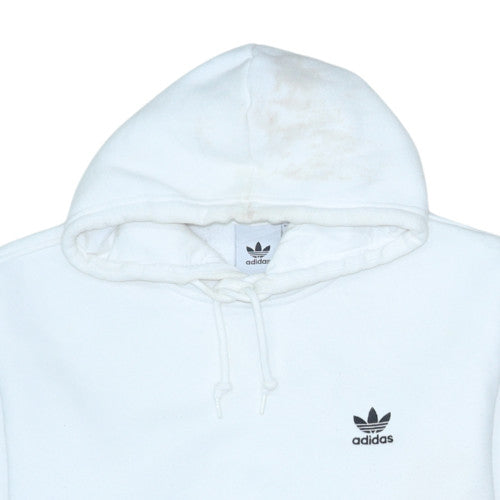 Adidas Men's White Pullover Hoodie M Regular Fit Fleece Sportswear