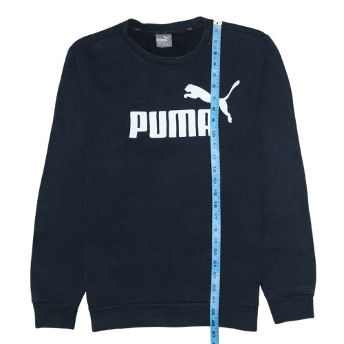 Puma Mens Blue Crew Neck Logo Pullover Sweatshirt Size M