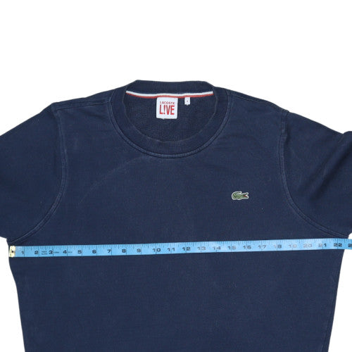 Lacoste LIVE Men's Navy Blue Crew Neck Cotton Sweatshirt Size L