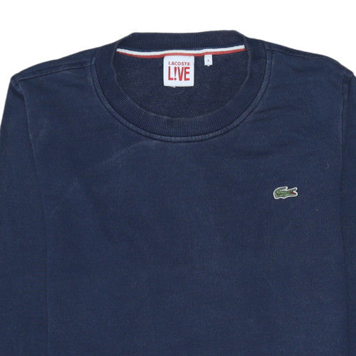 Lacoste LIVE Men's Navy Blue Crew Neck Cotton Sweatshirt Size L