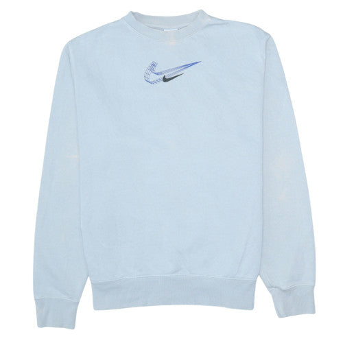 Nike Womens Blue Cotton Blend Pullover Sweatshirt M