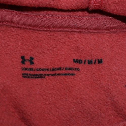 Under Armour Men's Pink Pullover Hoodie Medium Loose Fit Fleece