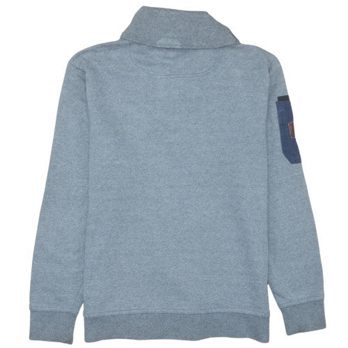 G-Star RAW Men's Blue L Henley 1/4 Zip Sweatshirt