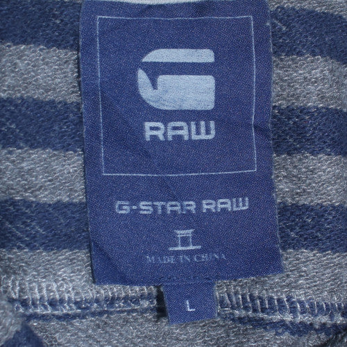 G-Star RAW Men's Blue L Henley 1/4 Zip Sweatshirt