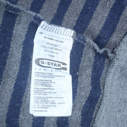 G-Star RAW Men's Blue L Henley 1/4 Zip Sweatshirt