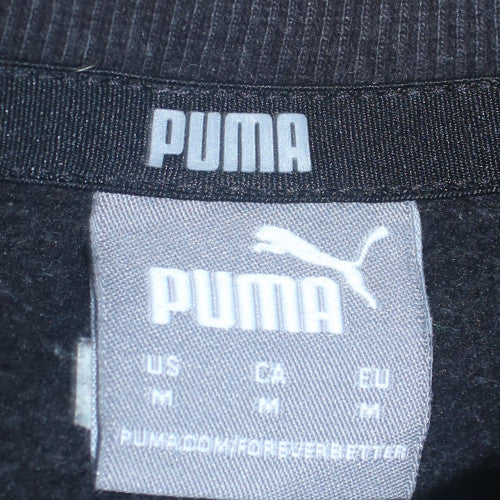 Puma Womens Black Medium Pullover Sweatshirt Crew Neck Logo Classic