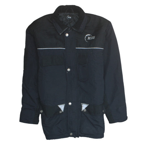 KÜS Men's Black Padded Workwear Jacket Small Polyester Reflective Trim