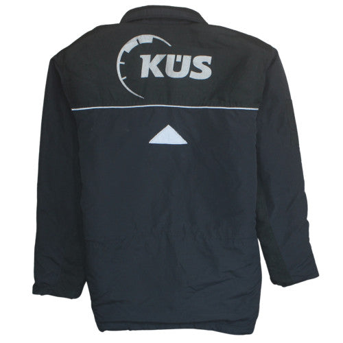KÜS Men's Black Padded Workwear Jacket Small Polyester Reflective Trim