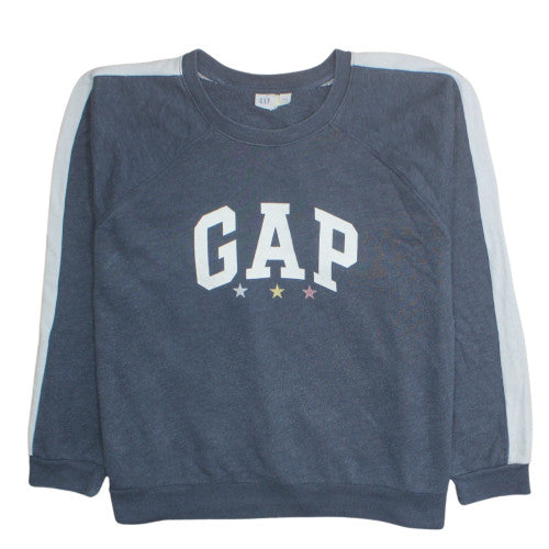 GAP Women Blue Logo Pullover Sweatshirt XL Cotton Blend