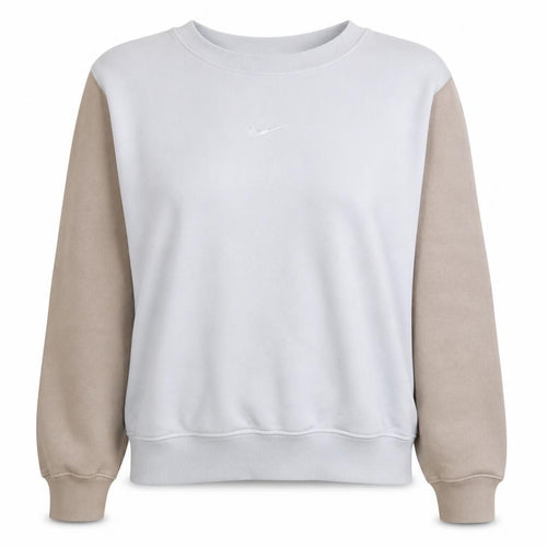 Nike Women's Beige & White Loose Fit Crew Neck Sweatshirt Size S