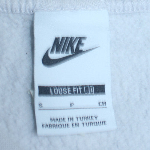 Nike Women's Beige & White Loose Fit Crew Neck Sweatshirt Size S