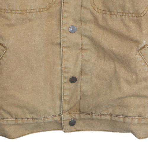 Primark Men's Beige L Sherpa Lined Cotton Canvas Jacket