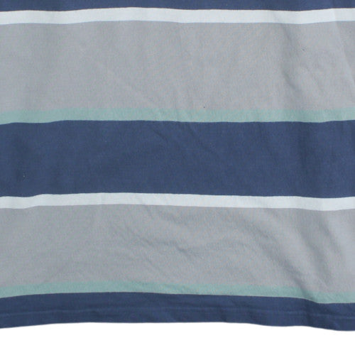 Nutmeg Men’s Blue Striped Collared Pullover Sweatshirt 2XL