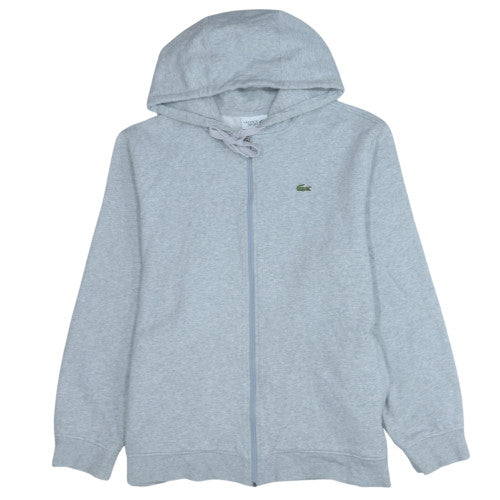 Lacoste Sport Women Grey Full Zip Hoodie Cotton Blend XXL