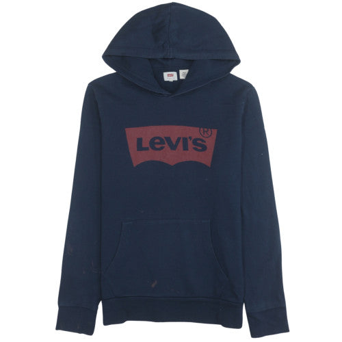 Levi's Mens Blue Pullover Hoodie M Logo Graphic Cotton