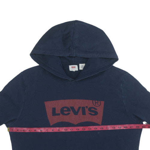 Levi's Mens Blue Pullover Hoodie M Logo Graphic Cotton