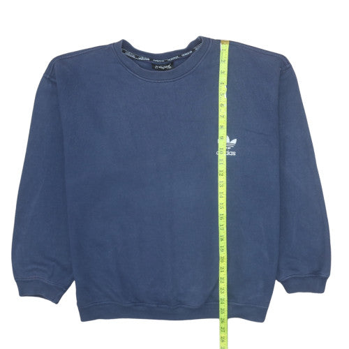 Adidas Women Navy Blue Crew Neck Pullover Sweatshirt Size L