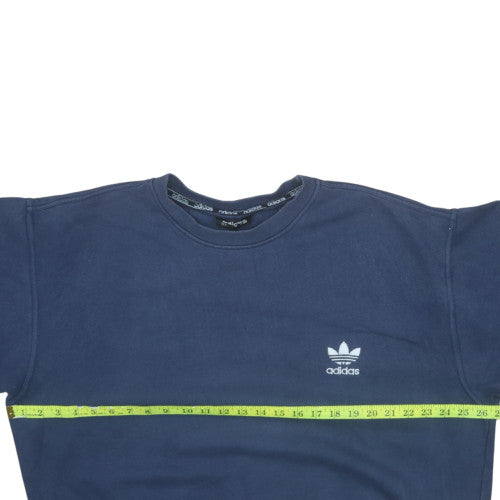 Adidas Women Navy Blue Crew Neck Pullover Sweatshirt Size L