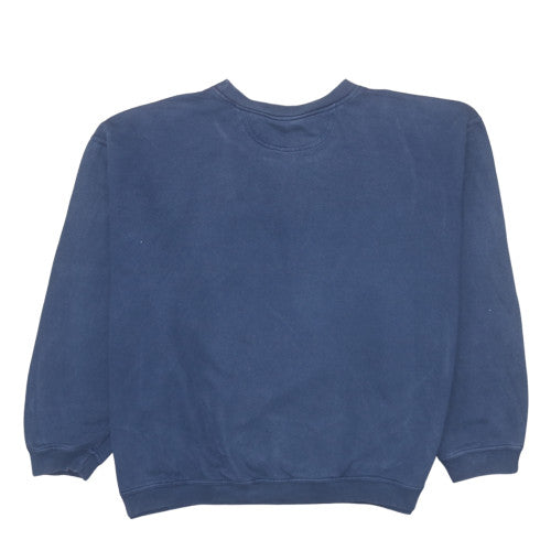 Adidas Women Navy Blue Crew Neck Pullover Sweatshirt Size L