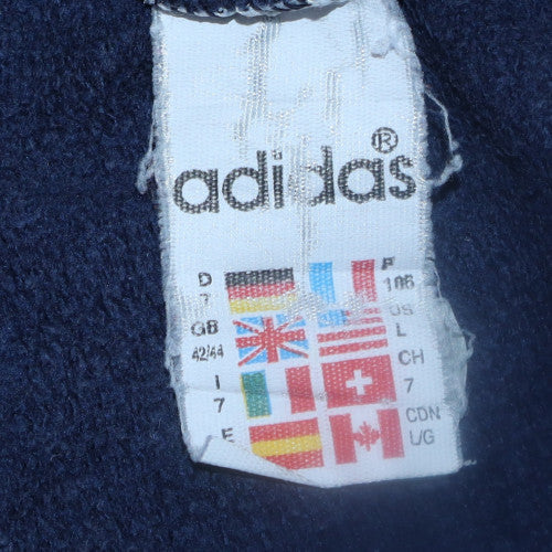 Adidas Women Navy Blue Crew Neck Pullover Sweatshirt Size L