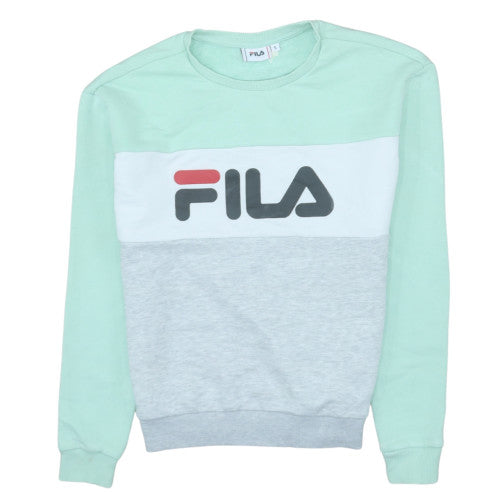 Fila Womens Mint Green Grey Colourblock Sweatshirt S