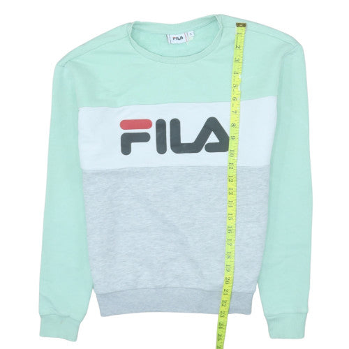 Fila Womens Mint Green Grey Colourblock Sweatshirt S