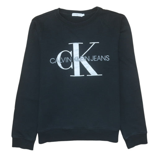 Calvin Klein Jeans Womens Black Size 14 Crew Neck Pullover Sweatshirt
