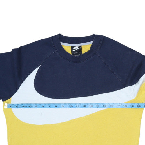 Nike Men's Yellow Blue Crew Neck Sweatshirt Size S