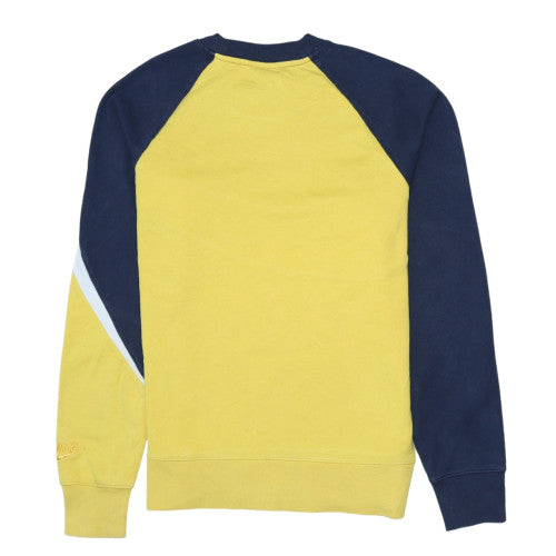 Nike Men's Yellow Blue Crew Neck Sweatshirt Size S