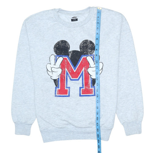Disney Mickey & Friends Grey Sweatshirt Women S 8-10 Crew Neck Graphic