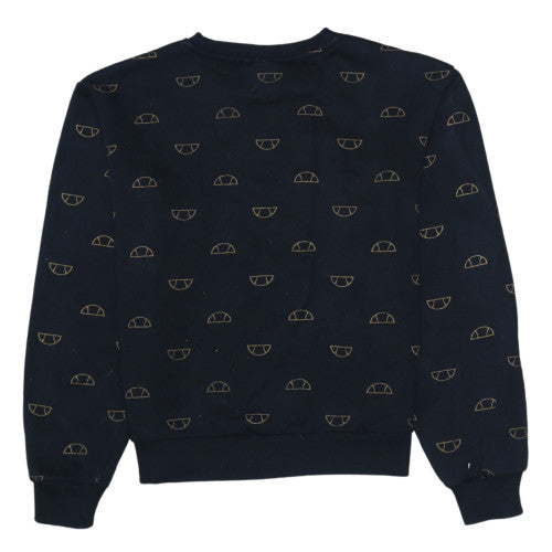 Ellesse Womens Black Gold Logo Pullover Sweatshirt UK 14