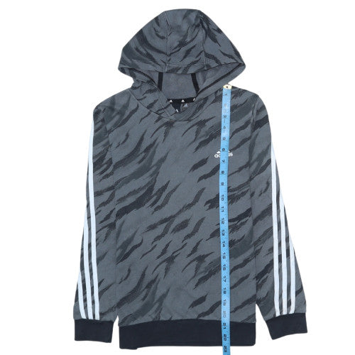 Adidas Boys Grey Camouflage Hooded Pullover Sweatshirt Size 11-12 Years