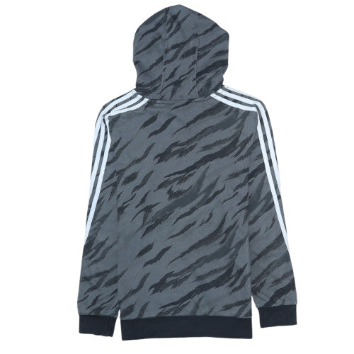 Adidas Boys Grey Camouflage Hooded Pullover Sweatshirt Size 11-12 Years