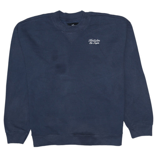 Hollister Women's Navy Cotton Blend Pullover Sweatshirt XXL
