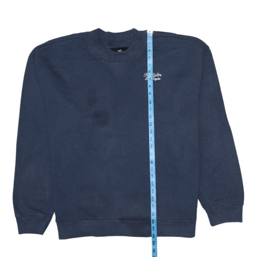 Hollister Women's Navy Cotton Blend Pullover Sweatshirt XXL