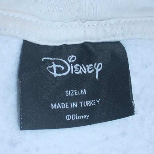 Disney Mickey Mouse Womens White Hoodie Medium Pullover Sweatshirt