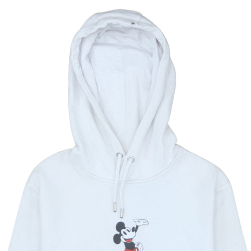 Disney Mickey Mouse Womens White Hoodie Medium Pullover Sweatshirt