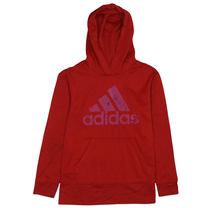 Adidas Women's Red Hooded Pullover Sweatshirt Size S