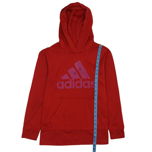 Adidas Women's Red Hooded Pullover Sweatshirt Size S