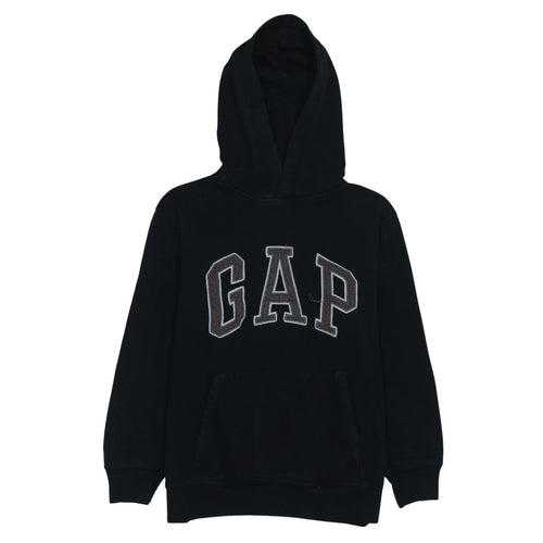 GAP Kids Girls Black XL 12 Years Pullover Hoodie with Logo Embroidery