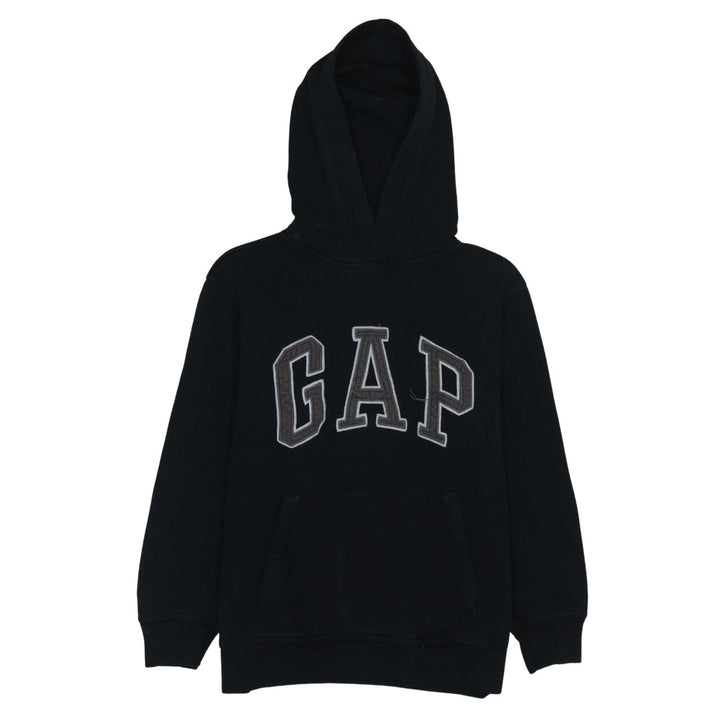 GAP Kids Girls Black XL 12 Years Pullover Hoodie with Logo Embroidery