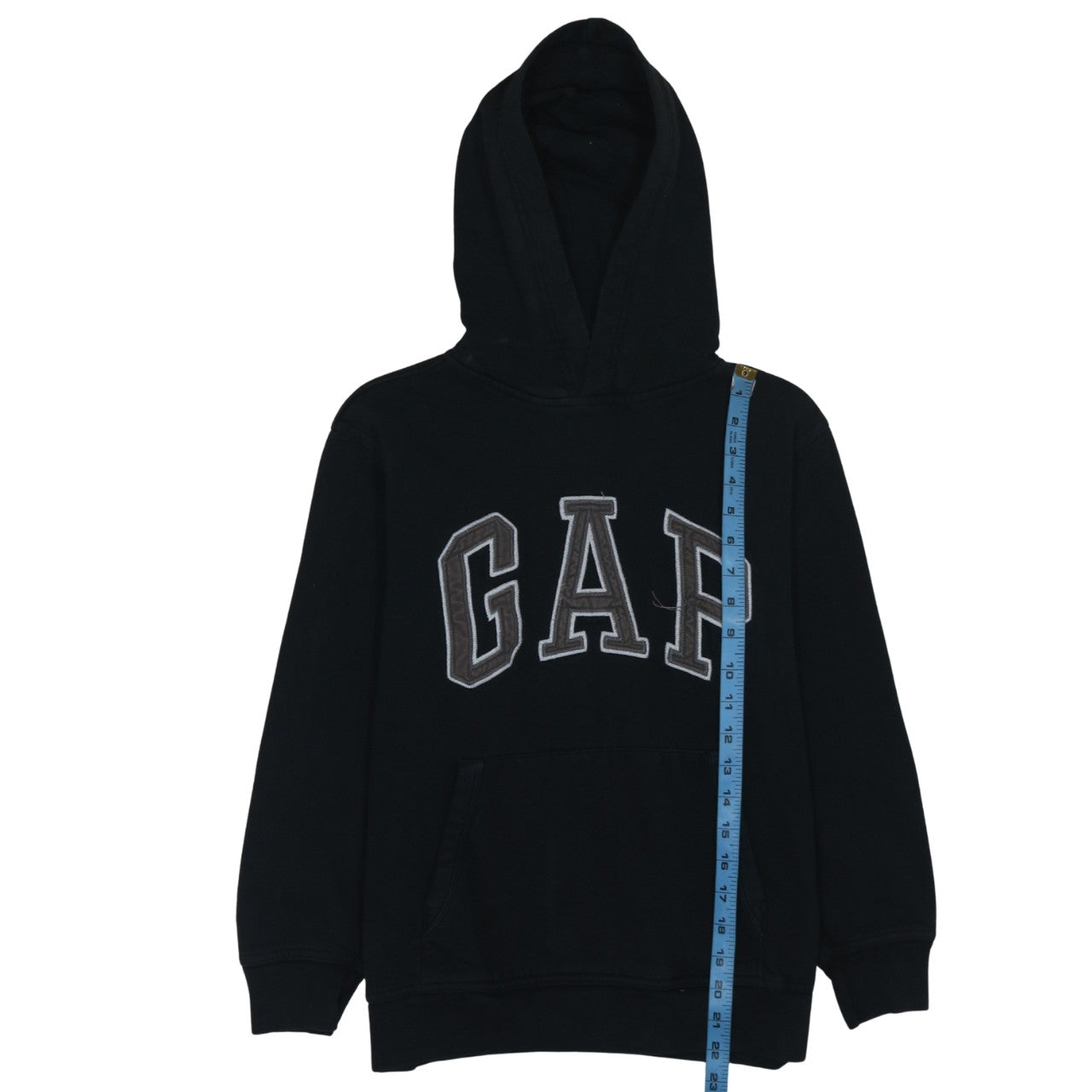 GAP Kids Girls Black XL 12 Years Pullover Hoodie with Logo Embroidery