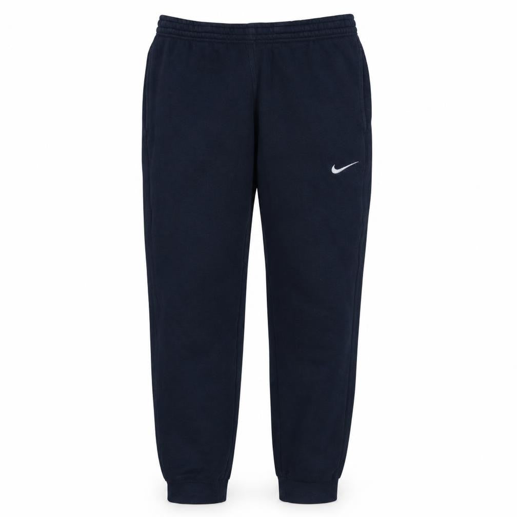 Front view of Nike Men's Blue Fleece Jogger Trousers, size L, Regular Fit