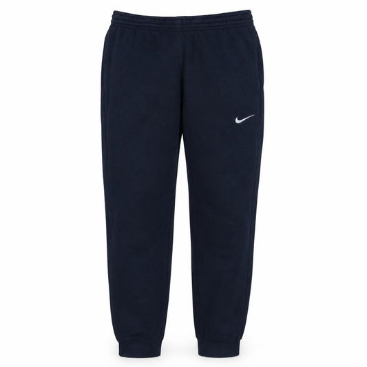 Front view of Nike Men's Blue Fleece Jogger Trousers, size L, Regular Fit