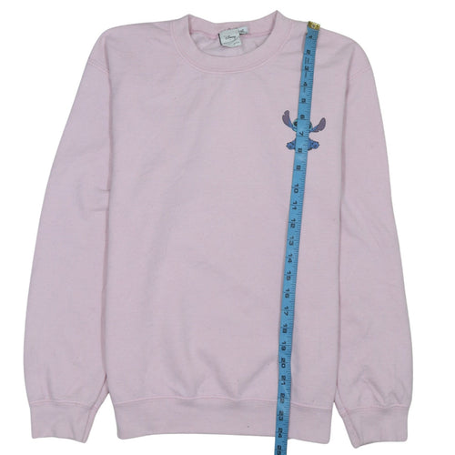 Disney x Skinnydip Pink Stitch Women's S Pullover Sweatshirt